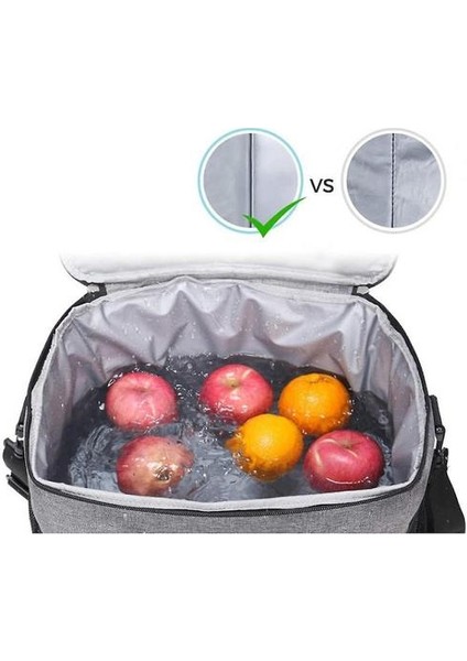 Öğle Yemeği Çantası (15L) Yalıtımlı Öğle Yemeği Kutusu Yumuşak Soğutucu Soğutma Tote (Gri) (Yurt Dışından) fiyatları