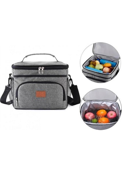 Öğle Yemeği Çantası (15L) Yalıtımlı Öğle Yemeği Kutusu Yumuşak Soğutucu Soğutma Tote (Gri) (Yurt Dışından) fırsatları