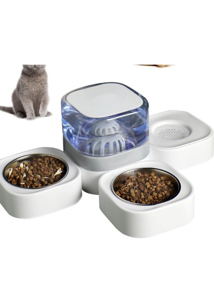 Üç Bir Otomatik Pet Su Dağıtıcı 1.8l Köpek Su Kase ile 2 Ayrılabilir Paslanmaz Çelik Besleyici Kaseler Kediler Için | Köpek Besleme (Yurt Dışından)