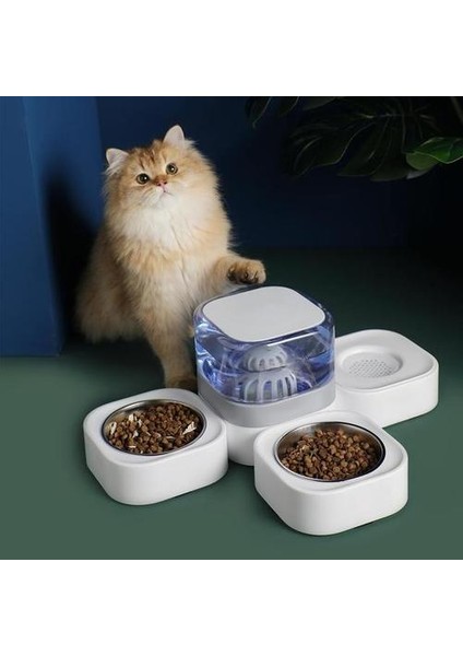 Üç Bir Otomatik Pet Su Dağıtıcı 1.8l Köpek Su Kase ile 2 Ayrılabilir Paslanmaz Çelik Besleyici Kaseler Kediler Için | Köpek Besleme (Yurt Dışından) modelleri