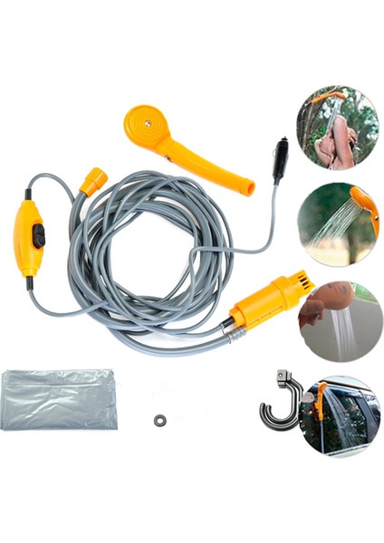 Taşınabilir Kamp Duş 12 V Elektrikli Açık Su Torbaları Araba Yıkama 12 V Kamp Banyo Duş Çantası Pompası Kamp Açık Hiking | Su Torbaları (Yurt Dışından)