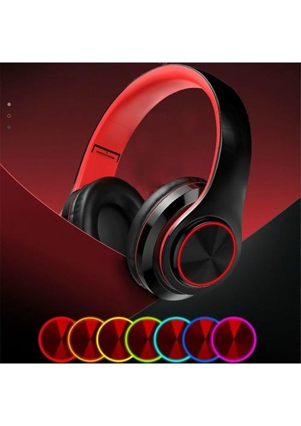 Bluetooth Kulaklıklar Kablosuz Taşınabilir Katlanır Kulaklık Destek Çağrı Mp3 Çalar Mikrofon LED Renkli Işıklar | Bluetooth Kulaklık ve Amp;kulaklıklar (Yurt Dışından)