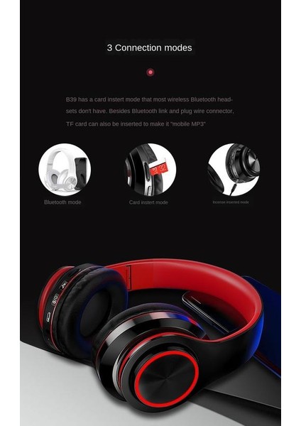 Bluetooth Kulaklıklar Kablosuz Taşınabilir Katlanır Kulaklık Destek Çağrı Mp3 Çalar Mikrofon LED Renkli Işıklar | Bluetooth Kulaklık ve Amp;kulaklıklar (Yurt Dışından)