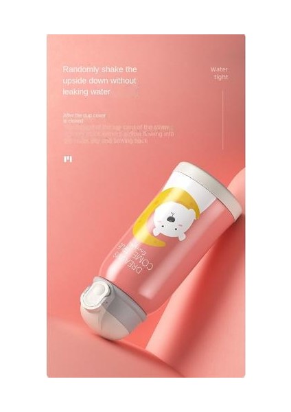 550ML Termos Kupası, Saman Portatif Taşınabilir Taşınabilir Eğimli Çapraz Termos Kupası ile Çocuk Karikatürü Için Uygun Paslanmaz Çelik (Yurt Dışından) fırsatları