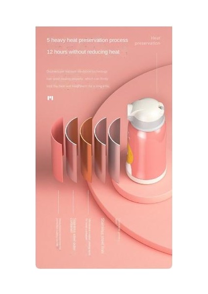 550ML Termos Kupası, Saman Portatif Taşınabilir Taşınabilir Eğimli Çapraz Termos Kupası ile Çocuk Karikatürü Için Uygun Paslanmaz Çelik (Yurt Dışından) indirimleri