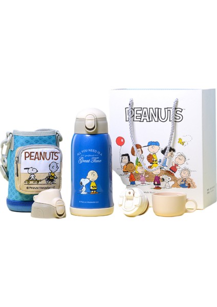 600ML Vakum Şişesi, 316 Samanlı Üç Kapak Vakum Şişesi Olan Çocuklar Için Uygun Çizgi Film Desenli Paslanmaz Çelik (Yurt Dışından)