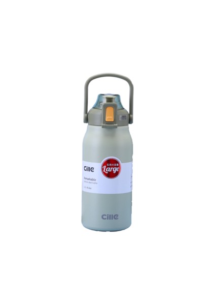 1300ML/1700ML Termos Kupası Çocuklar Için Termos Kupası Büyük Kapasiteli Paslanmaz Çelik Saman ile Açık Hava Sporları Için Uygun Termos Kupası Taşıyabilir (Yurt Dışından)