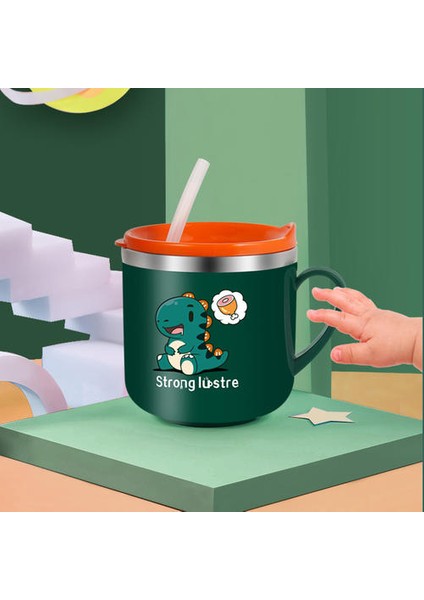 250ML 304 Paslanmaz ÇELIK/316 Paslanmaz Çelik Içme Kupası, Çizgi Film Deseni Yalıtımlı Içme Kupası ile Samanlı Çocuklar Için Uygun (Yurt Dışından) modelleri