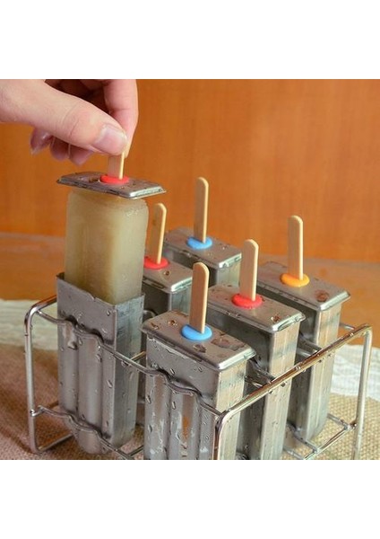 Paslanmaz Çelik Popsicle Kalıp Rafı Buz Lolly Kalıp Dondurulmuş Lolly Popsicle Maker Popsicle Tutucu ile Ev Yapımı Dondurma Kalıp | Dondurma Makineleri (Yurt Dışından) fırsatları