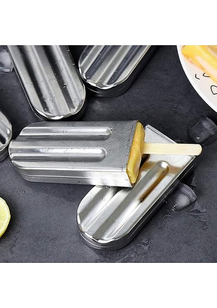Paslanmaz Çelik Popsicle Kalıp Rafı Buz Lolly Kalıp Dondurulmuş Lolly Popsicle Maker Popsicle Tutucu ile Ev Yapımı Dondurma Kalıp | Dondurma Makineleri (Yurt Dışından) indirimleri