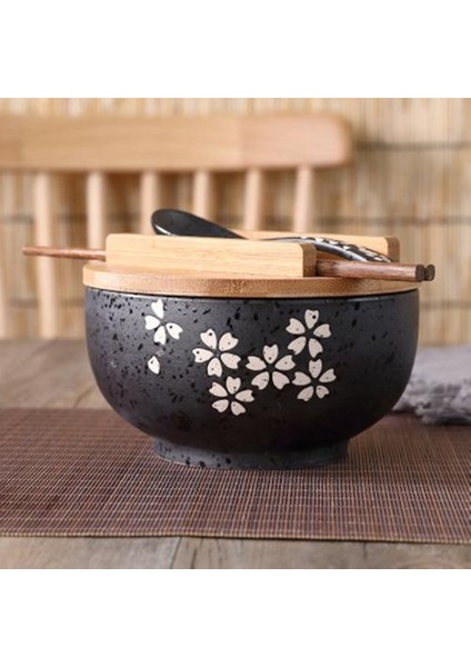 Japon Kase Anında Erişte Sofra Yemek Odası Sofra Salatası Seramik Kase Tahta Kaşık Bround Ahşap Çubuk | Kaseler (Yurt Dışından) fırsatları