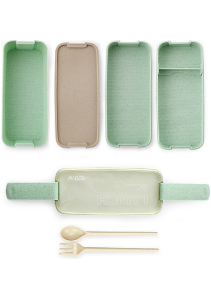 3 Katmanlı Öğle Yemeği Kutusu Sağlıklı Malzeme Buğday Samanı Bento Kutuları Mikrodalga Yemek Yemek Yemek Saklama Kabı 900ML | Öğle Yemeği Kutuları (Yeşil) (Yurt Dışından) modelleri
