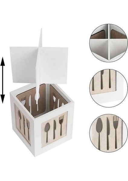 Ahşap Eşyalar Tutucu Çatal Mutfak Sofra Takımı Çatal Depolama Sofra Takımı Caddy Spoons Forks Bıçaklar Yemek Çubukları Organizatör | Raflar Ve;tutucular (Yurt Dışından)