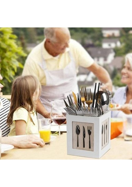 Ahşap Eşyalar Tutucu Çatal Mutfak Sofra Takımı Çatal Depolama Sofra Takımı Caddy Spoons Forks Bıçaklar Yemek Çubukları Organizatör | Raflar Ve;tutucular (Yurt Dışından)