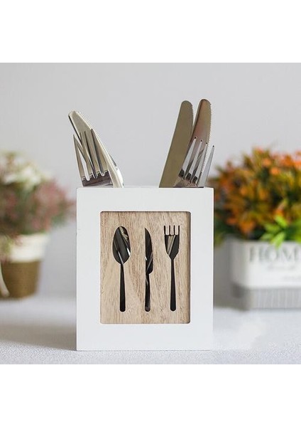 Ahşap Eşyalar Tutucu Çatal Mutfak Sofra Takımı Çatal Depolama Sofra Takımı Caddy Spoons Forks Bıçaklar Yemek Çubukları Organizatör | Raflar Ve;tutucular (Yurt Dışından)