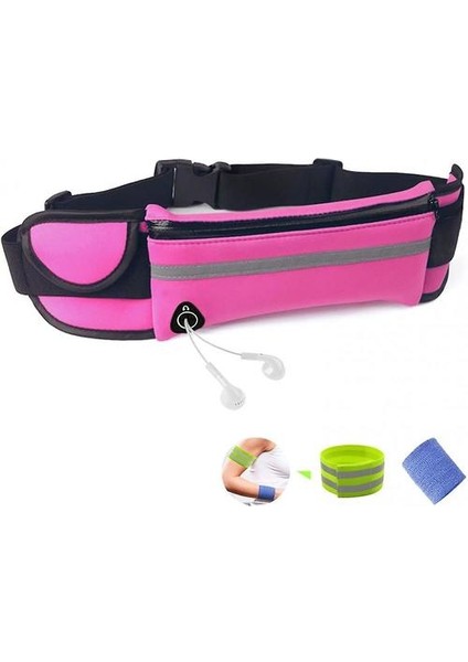 Koşu Kemer Bum Çantası Su Geçirmez Ayarlanabilir Flip Kemer Erkekler Kadınlar Için Açık Sporlar (Pembe) (Yurt Dışından)