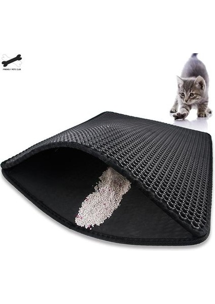 Su Geçirmez Pet Kedi Çöp Mat Çift Katmanlı Kedi Çöp Kutusu Kediler Için Pet Çöp Kedi Mat Temiz Pad Ürünleri Aksesuarları | Kedi Yatakları ve Amp;paspaslar (Yurt Dışından)
