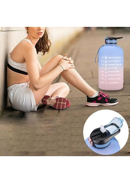 3.78L Su Şişesi Çevre Dostu Büyük Kapasiteli Pet Motivasyon Zaman Marker Spor Şişesi | Spor Şişeleri (Yurt Dışından) fiyatları