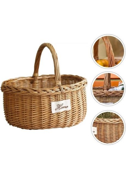 Piknik Sepeti Yaratıcı Tote Sepet Çiçek Konteyner Söğüt Dokuma Piknik Sepeti Taşınabilir Açık Meyve Depolama Tutucu | Depolama Sepetleri (Yurt Dışından) fiyatları