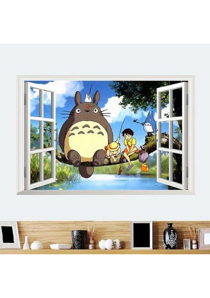 Anime Totoro Çocuk Odası Duvar Çıkartmaları 70X50CM (Yurt Dışından)