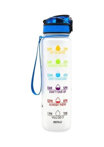 Degrade Buzlu Seyahat Kupası 1000ML Uzay Kupası Büyük Kapasiteli (Şeffaf Renk) (Yurt Dışından)