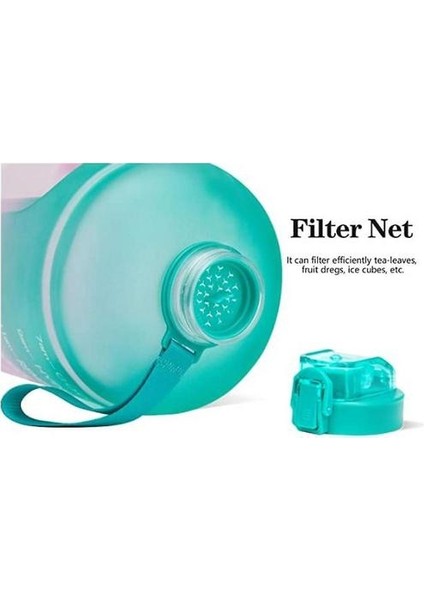 Degrade Plastik Büyük Kapasiteli Su Şişesi Saman Su Şişesi (Greenpurple) (Yurt Dışından) modelleri