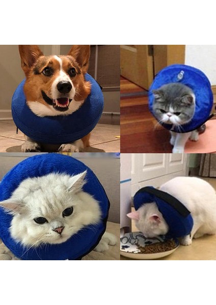 Köpekler Yaka Koruyucu Şişme Yavru Köpek Anti Bite Kolye Kediler Pet Kurtarma Boyun Yumuşak Üfleme Halkası Pet Ürünleri | Yaka (Yurt Dışından) modelleri