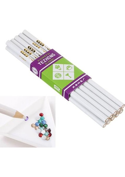 50 Adet Beyaz Ahşap Noktası Kalem Balmumu Seçici Kalem Nail Art Rhinestones Boncuk | Toplayıcı Kalem | Balmumu Kalemswhite Wax Kalem (Yurt Dışından) fiyatları