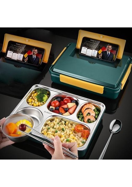 Bento Box 304 Paslanmaz Çelik Öğle Yemeği Kutusu Çocuklar Için Ofis Çalışanı Yalıtımlı Öğle Yemeği Kutuları ile Çorba Kupası (Yurt Dışından)