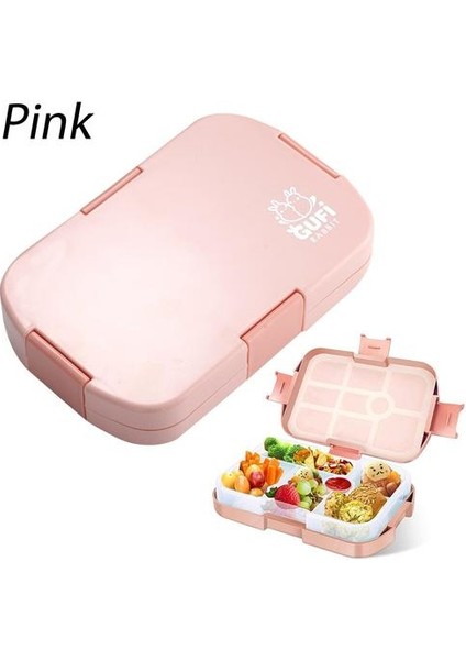 Sağlıklı Malzeme Çocuk Bento Kutusu 6 Bölmeler Lunchbox Mikrodalga Yemek Yemek Gıda Depolama Konteyner Snack Kutusu Piknik Seyahat (Yurt Dışından)