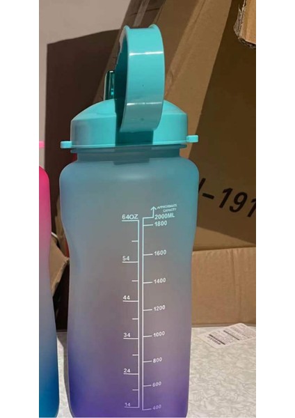 2.0 Litre Su Şişesi Bpa Ücretsiz Büyük Ilham Verici Spor Su Şişesi Sızdırmaz Buzlu (Yurt Dışından) fırsatları