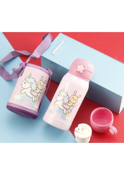 550ML Bebek Besleme Kupası Kapaklı Paslanmaz Çelik Süt Termos Çocuklar Için Yalıtımlı Sıcak Su Şişesi Kaçak Poof Termal Kupası | Kupalar (Sarı) (Yurt Dışından)