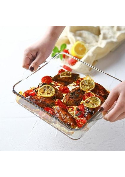 2000ML Mikrodalga Fırın Cam Pişirme Tavası Fırın Pişirme Çanası Batı Gıda Biftek Pan Mutfak Pişirme Yemekleri ve Amp;tavalar Snacks Maker | Kaseler (Yurt Dışından)