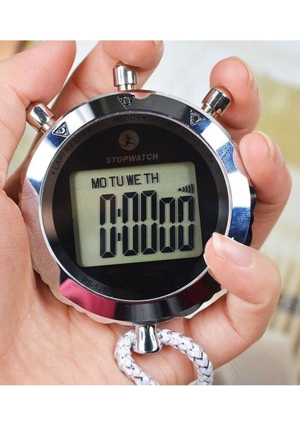 Profesyonel Dijital Kronometre Zamanlayıcı Taşınabilir Spor Koşu Chronograph Eğitim Kronometre Çok Işlevli El Relogio Reloj | Zamanlayıcıları (Gümüş) (Yurt Dışından)