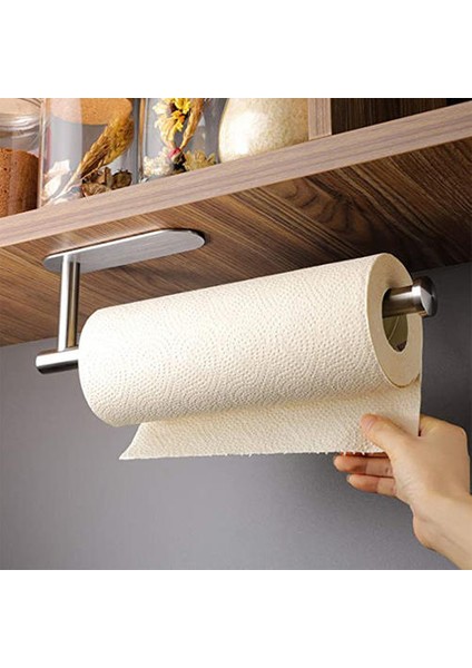 Mutfak Rulo Tutucu Son Delme Mutfak Kağıt Tutucu Kendinden Yapışkanlı Kağıt Rulo Tutucu Kabine Altında Paslanmaz Çelik 34 cm | Depolama Tutucular ve Amp;raflar (Yurt Dışından)