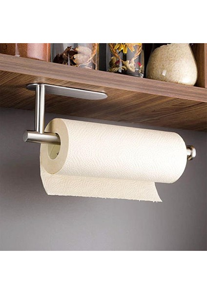 Mutfak Rulo Tutucu Son Delme Mutfak Kağıt Tutucu Kendinden Yapışkanlı Kağıt Rulo Tutucu Kabine Altında Paslanmaz Çelik 34 cm | Depolama Tutucular ve Amp;raflar (Yurt Dışından)