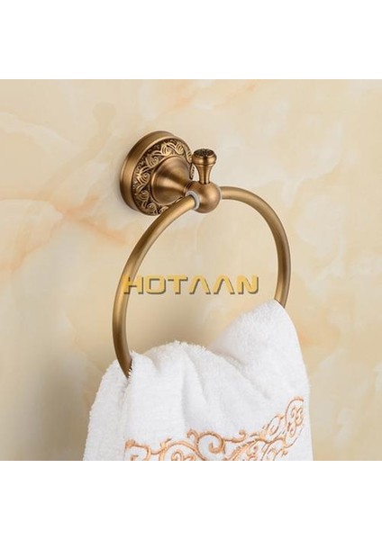 Anti Pas Banyo Havlu Tutucu, Katı Bakır Duvara Monte Yuvarlak Antik Pirinç Havlu Yüzük, Çiçek Oyma Klasik Havlu Askısı | Havlu Yüzükler (Yurt Dışından) fırsatları