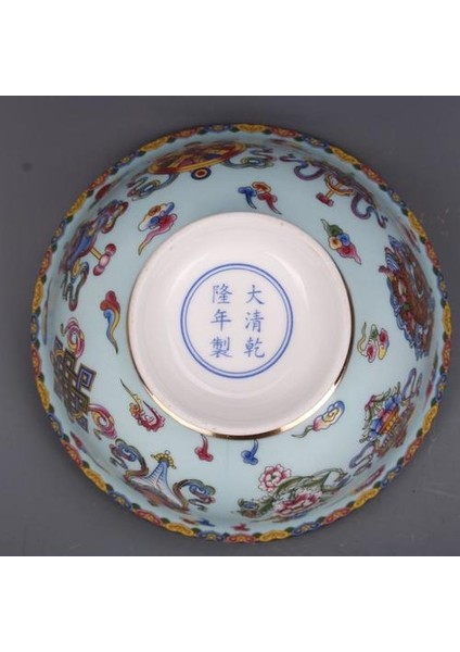 Qing Hanedanı Qianlong Pastel Boyalı Altın Sekiz Hazineleri Desen Kase Antik El Sanatları Porselen Ev Mobilyası Antika Kase | Kaseler (Yurt Dışından) indirimleri