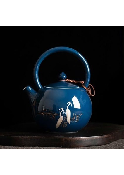 Retro Tarzı Renk Sır Akış Mavi Porselen Çaydanlık 230 ml Seramik Çaydanlık Geleneksel Çin Çay Seti | Çaydanlıklar (Yurt Dışından)