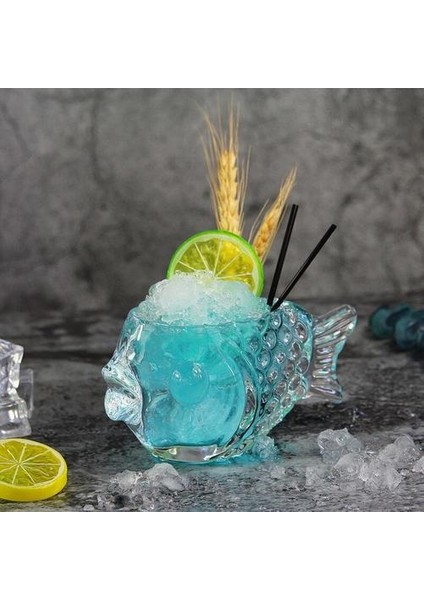 Yaratıcı 3D Şeffaf Balık Şekli Bar Kokteyl Cam Parti Kalın Ağır Güzel Smoothies Kase Kupası Soğuk Içecek Tiki Gözlük Kupa | Kokteyl Camı (Yurt Dışından) fırsatları