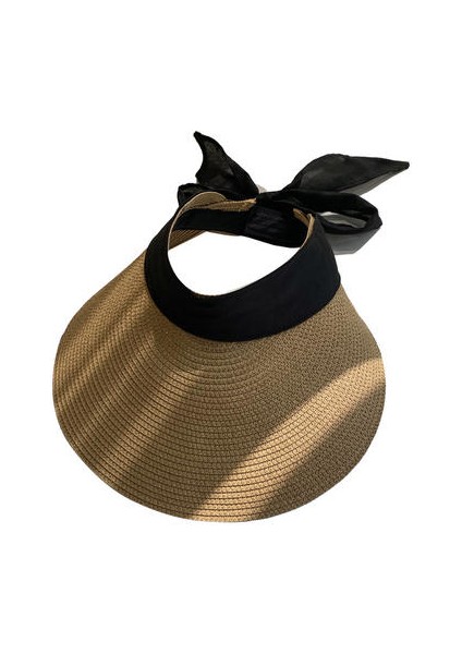 Yaz Güneş Şapkaları Kadın Moda Kız Hasır Şapka Şerit Yay Plaj Şapka Rahat Saman Boş Üst Panama Şapka Kemik Feminino Harajuku Şapka | Kadın Güneş Şapkaları (Yurt Dışından)