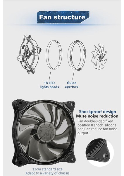 Bilgisayar Kasası Soğutma Fanı Sessiz Sihirli Ayarlanabilir Soğutucu Su Soğutma Fanı | Hayranlar ve Amp;soğutma (Yurt Dışından)