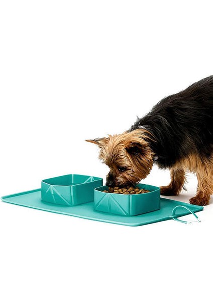 Pet Köpek Seyahat Kaseler Silikon Katlanır Pet Kase Kaymaz Köpek Çift Kase Flanel Çanta Köpek Kase Açık Pet Taşınabilir Köpek Kase Gıda | Köpek Besleme (Yurt Dışından) modelleri