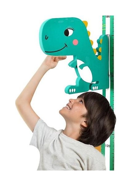 3D Çocuk Büyüme Manyetik Ölçüm Yüksekliği Cetvel Çıkarılabilir Duvar Dekor (Dinozor) (Yurt Dışından)