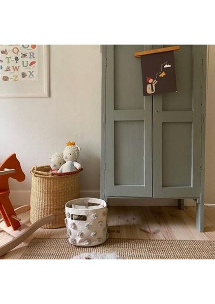 1 Adet Peluş Topu Sundry Depolama Sepeti Avrupa Tarzı Ev 30 * 35 cm El Su Geçirmez El Yapımı Oyuncaklar Tuval Masaüstü Saklama Torbaları | Saklama Torbaları (Yeşil) (Yurt Dışından)