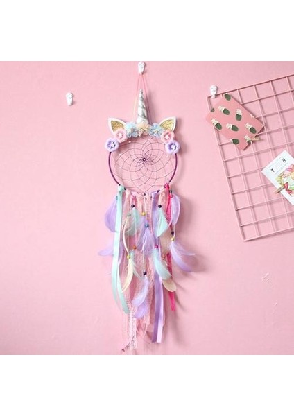 Gökkuşağı Unicorn Dream Catcher Asılı Duvar Dekorasyon Gümüş Horn Oturma Odası Için Taze Duvar Sanatı Asılı Ev Dekor | Rüzgar Çanları ve Amp;asılı Süslemeler (Yurt Dışından) modelleri