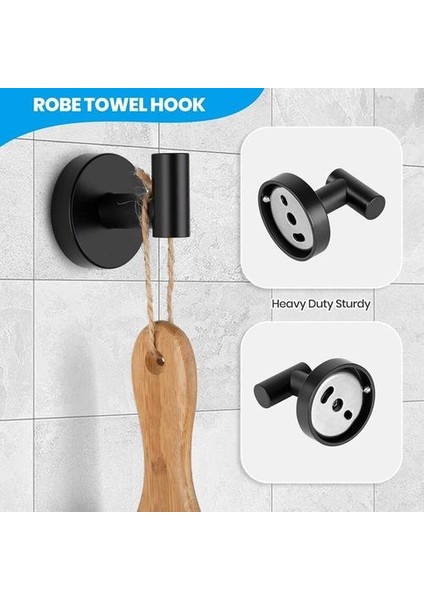 Banyo Donanım Aksesuarları Seti Mat Siyah 3 Parça Set El Havlu Yüzük, Tuvalet Kağıdı Tutucu, Robe Havlu Kanca Içerir | Havlu Yüzükler (Yurt Dışından) fiyatları