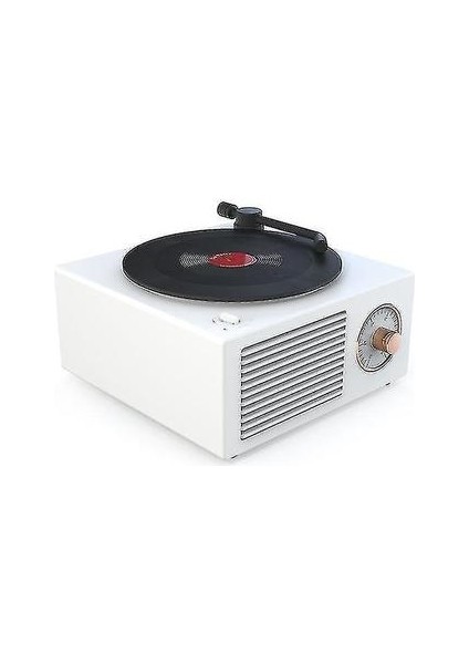 Hoparlörler Vinil Kayıt Çalar Bluetooth Hoparlör Kablosuz Subwoofer Masaüstü Ev Hoparlör Beyaz (Yurt Dışından)