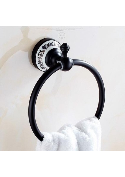 Havlu Yüzük Tutucu Porselen Baz Duvara Monte Banyo Aksesuar Yağı Ovuşturdu Bronz | Havlu Yüzükler (Yurt Dışından) fiyatları