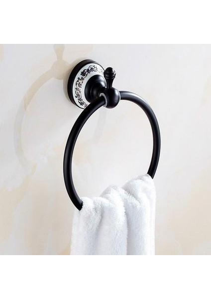 Havlu Yüzük Tutucu Porselen Baz Duvara Monte Banyo Aksesuar Yağı Ovuşturdu Bronz | Havlu Yüzükler (Yurt Dışından) modelleri